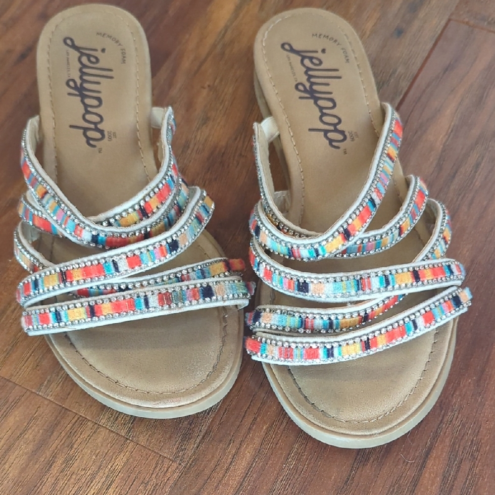 Jellypop Girls Colorful Beaded Strappy Sandals